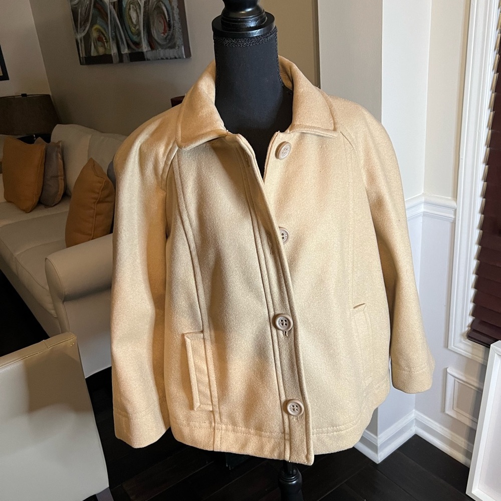 Camel Color Wool Crop Jacket - image 1